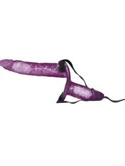 Strap-On Vibrating Strap on Duo in lila