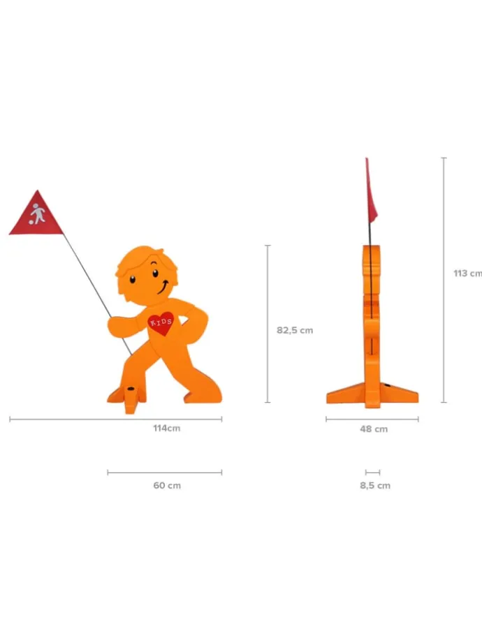 StreetBuddy Warnfigur für Kindersicherheit in Grün und Orange. 2-er Pack