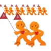 StreetBuddy  Warnfigur für Kindersicherheit in Orange, 10-er Pack