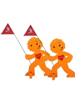StreetBuddy Warnfigur für Kindersicherheit in Orange, 2-er Pack