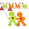 StreetBuddy Warnfigur für Kindersicherheit in Grün und Orange, 10-er Pack