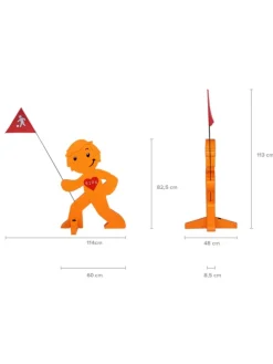 StreetBuddy Warnfigur für Kindersicherheit in Grün und Orange, 10-er Pack