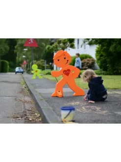 StreetBuddy Warnfigur für Kindersicherheit in Grün, 2-er Pack