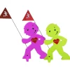 StreetBuddy  Warnfigur für Kindersicherheit in Grün und Magenta. 2-er Pack