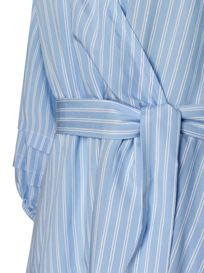 Streifenkleid in fresh skyblue white woven blouse stripe