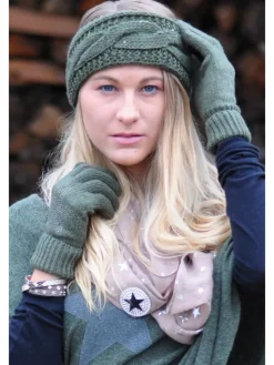 Strick Stirnband in Beige