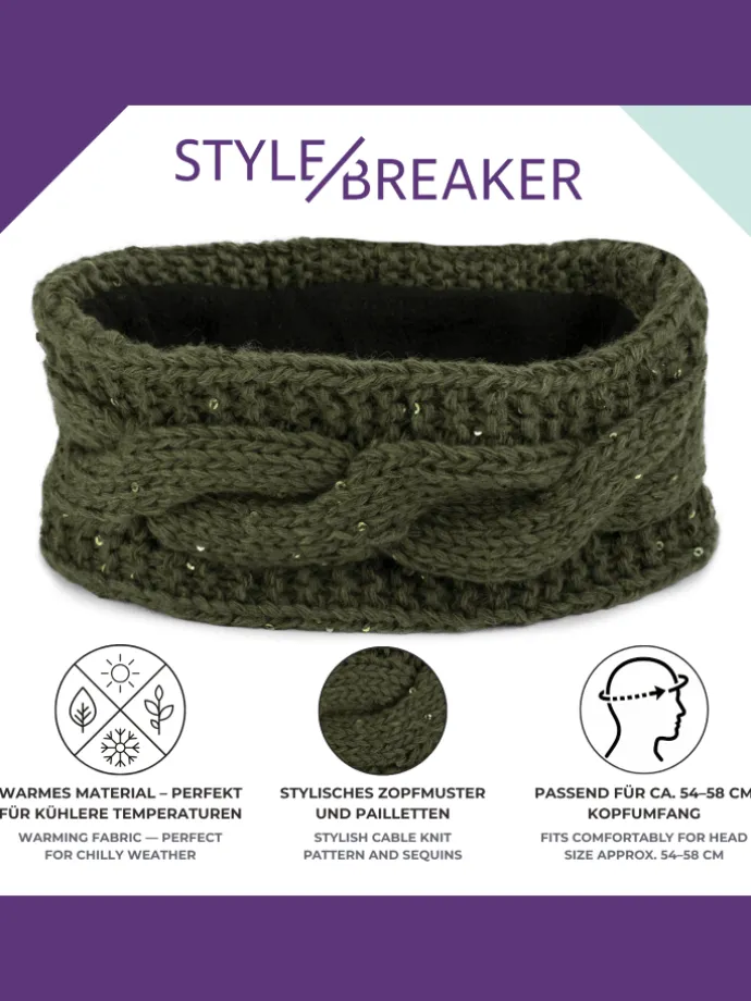 Strick Stirnband in Beige