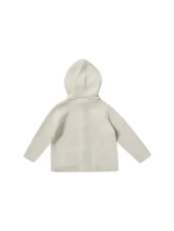 Strick-Cardigan mit Kapuze in white