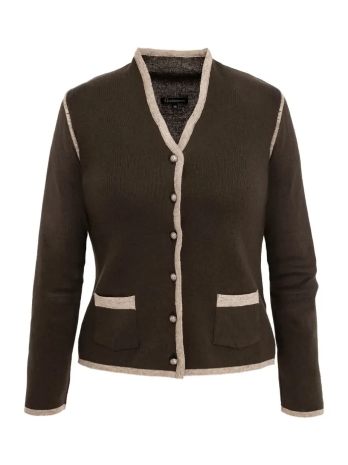 Strickjacke 457019-0771 in dunkelbraun