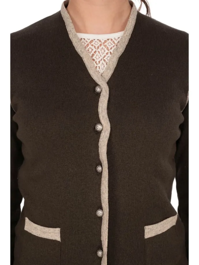 Strickjacke 457019-0771 in dunkelbraun
