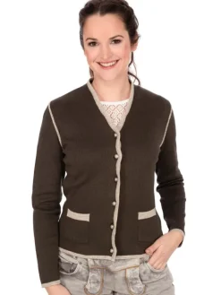 Strickjacke 457019-0771 in dunkelbraun