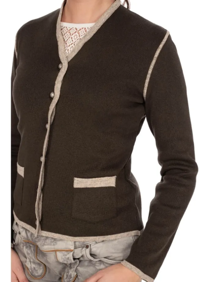Strickjacke 457019-0771 in dunkelbraun