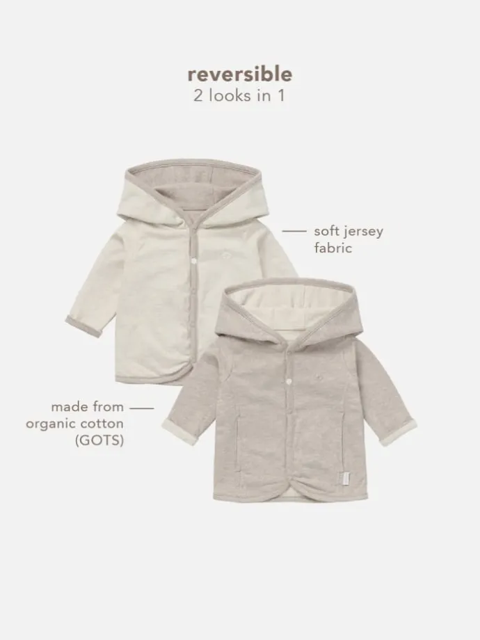 Strickjacke Bonny - Reversible in Taupe Melange
