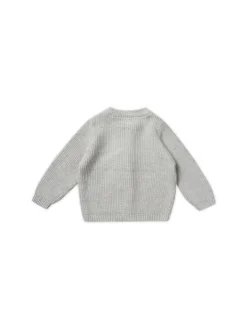Strickjacke fein gerippt in light grey
