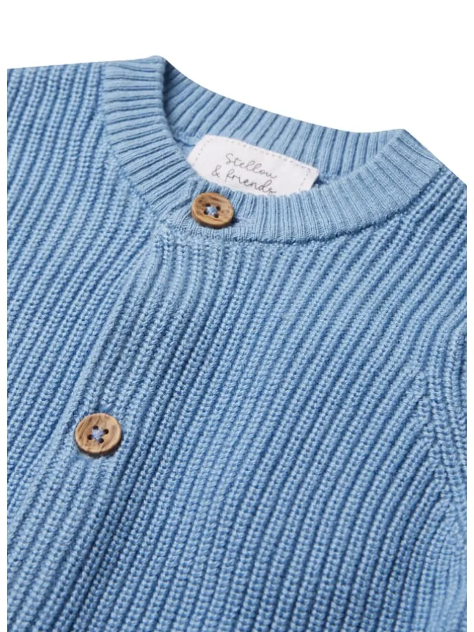 Strickjacke fein gerippt in blue