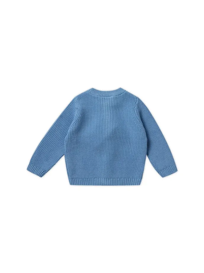Strickjacke fein gerippt in blue
