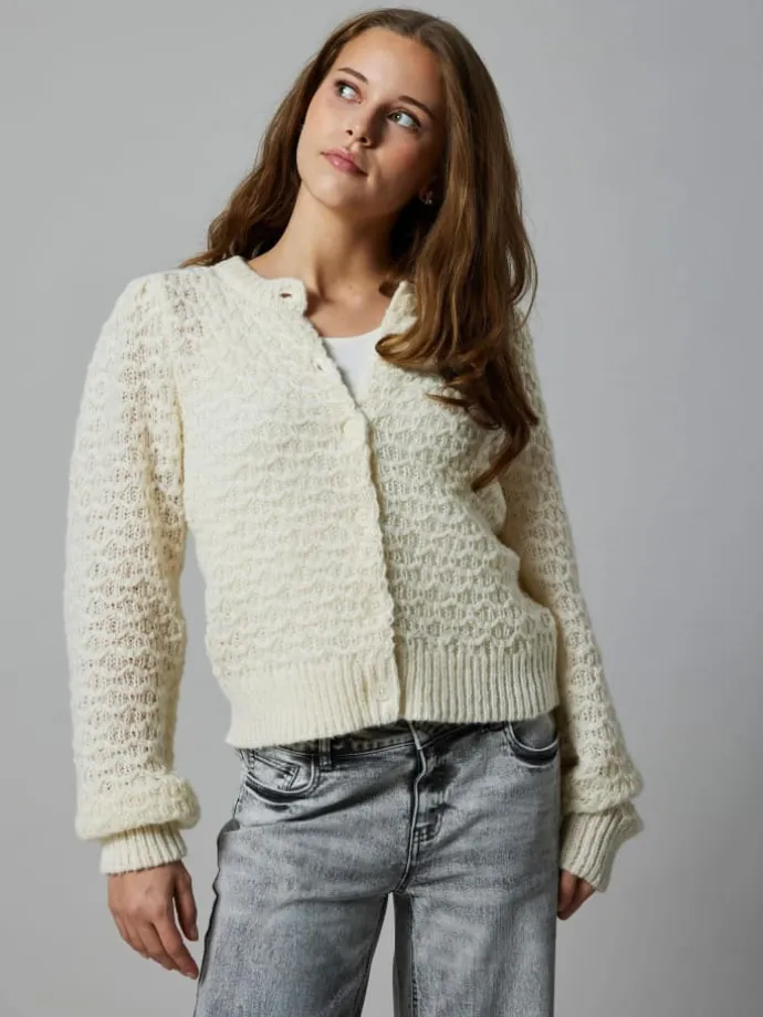 Strickjacke in Antique White