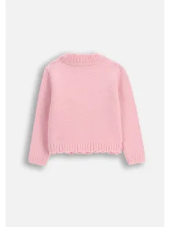 Strickjacke in gedämpftes Rosa
