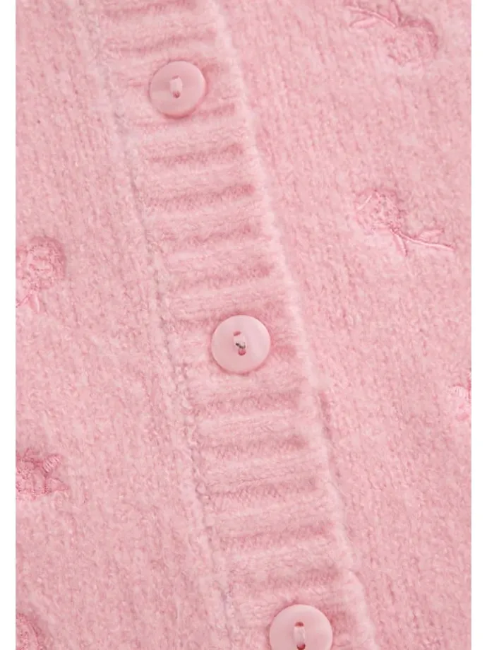 Strickjacke in gedämpftes Rosa