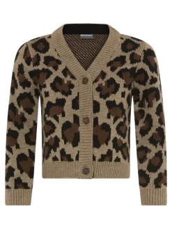 Strickjacke in gemustert leo