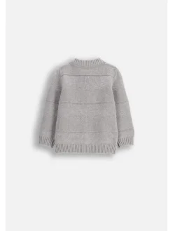 Strickjacke mit Reißverschluss in grau