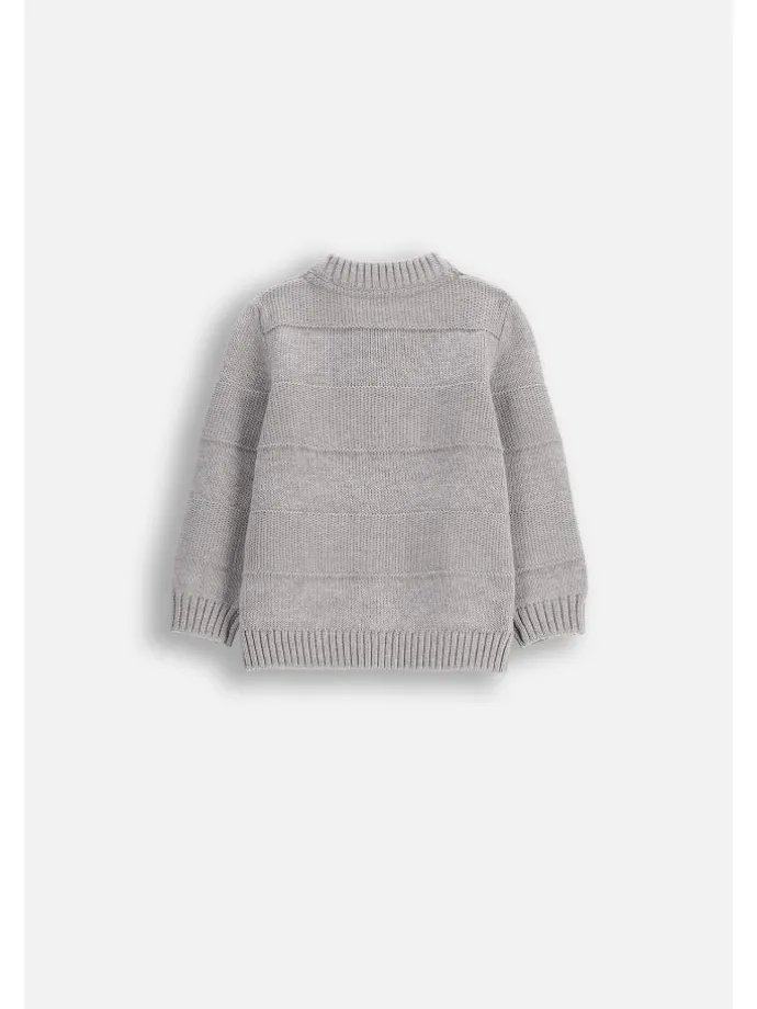 Strickjacke mit Reißverschluss in grau