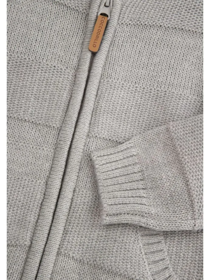 Strickjacke mit Reißverschluss in grau