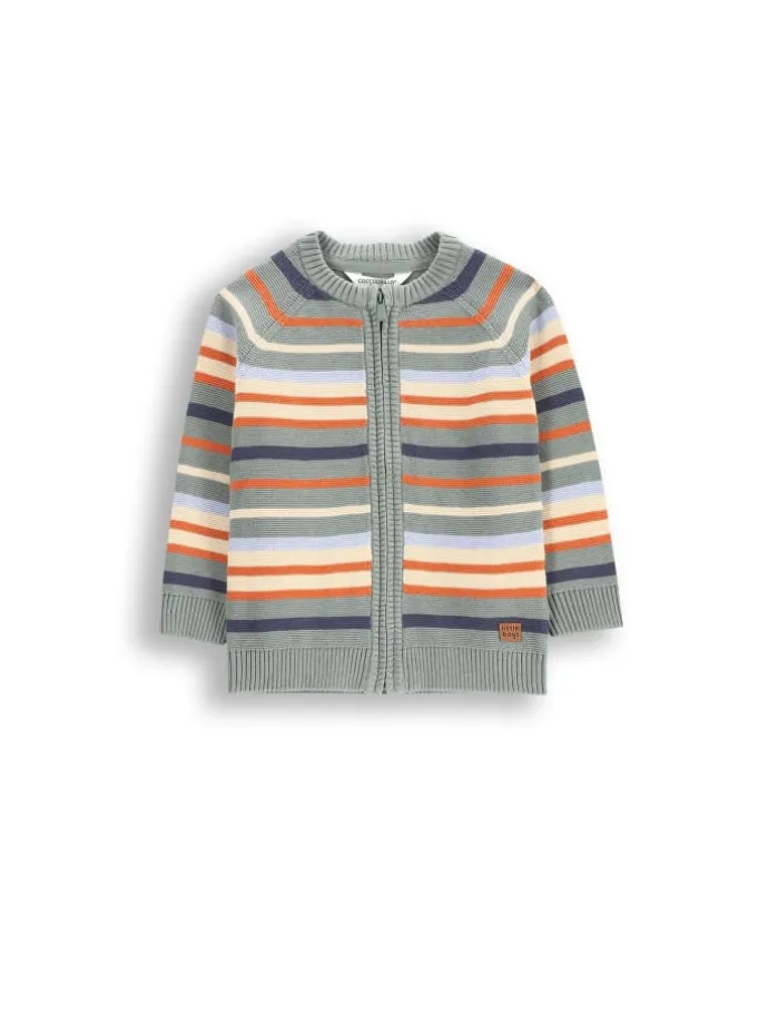 Strickjacke mit Reißverschluss in bunt