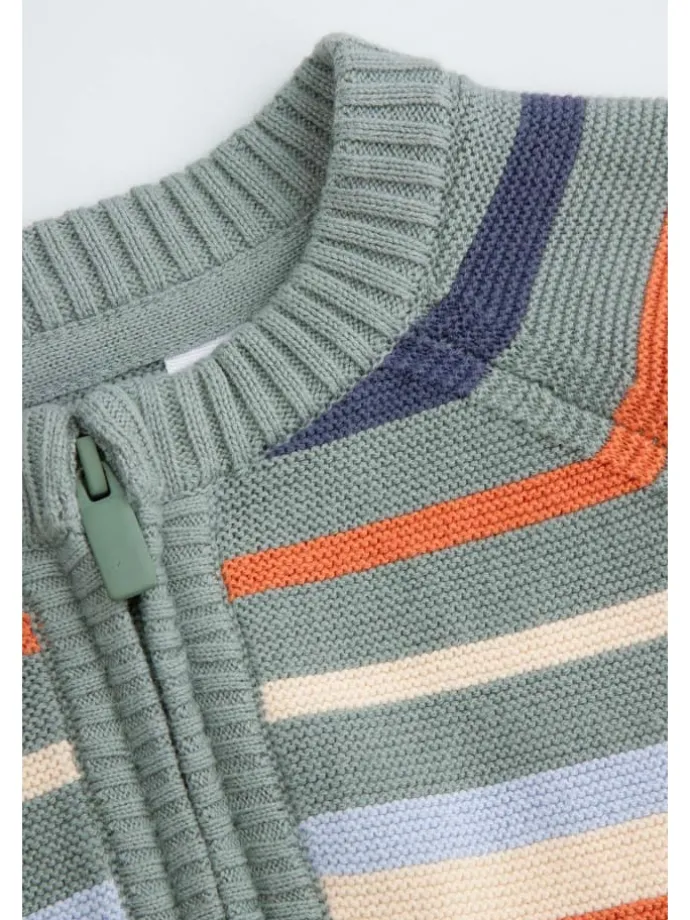 Strickjacke mit Reißverschluss in bunt