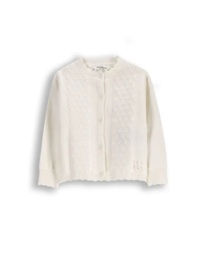 Strickjacke mit Reißverschluss in ecru