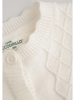 Strickjacke mit Reißverschluss in ecru