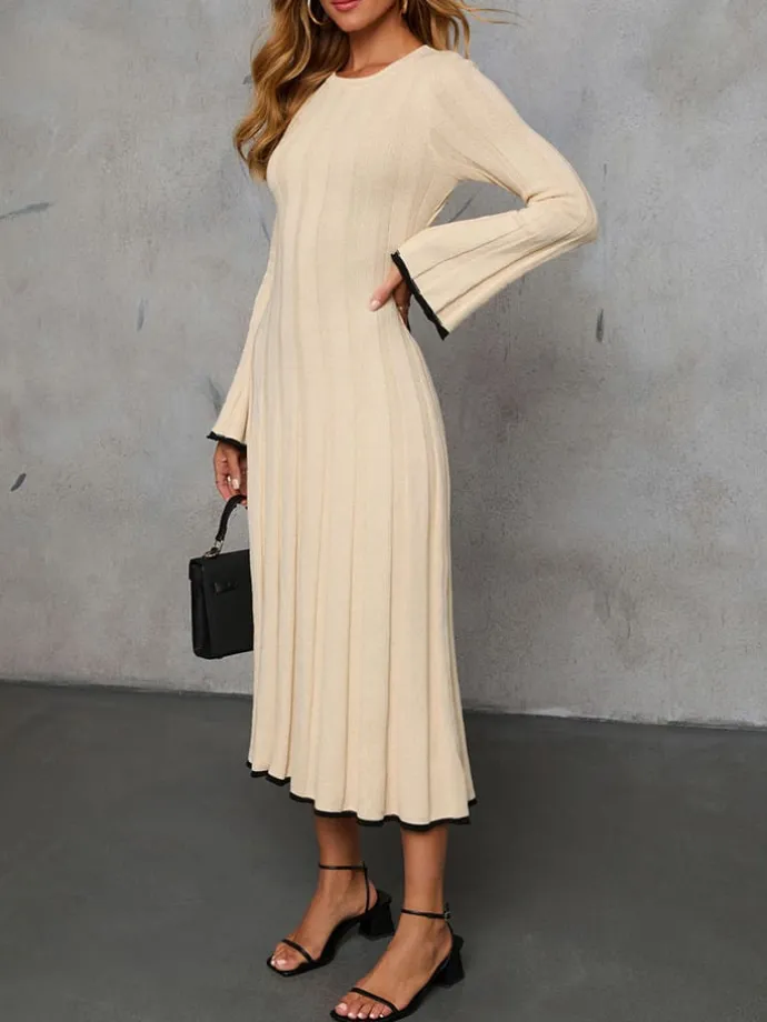 Strickkleid in Beige