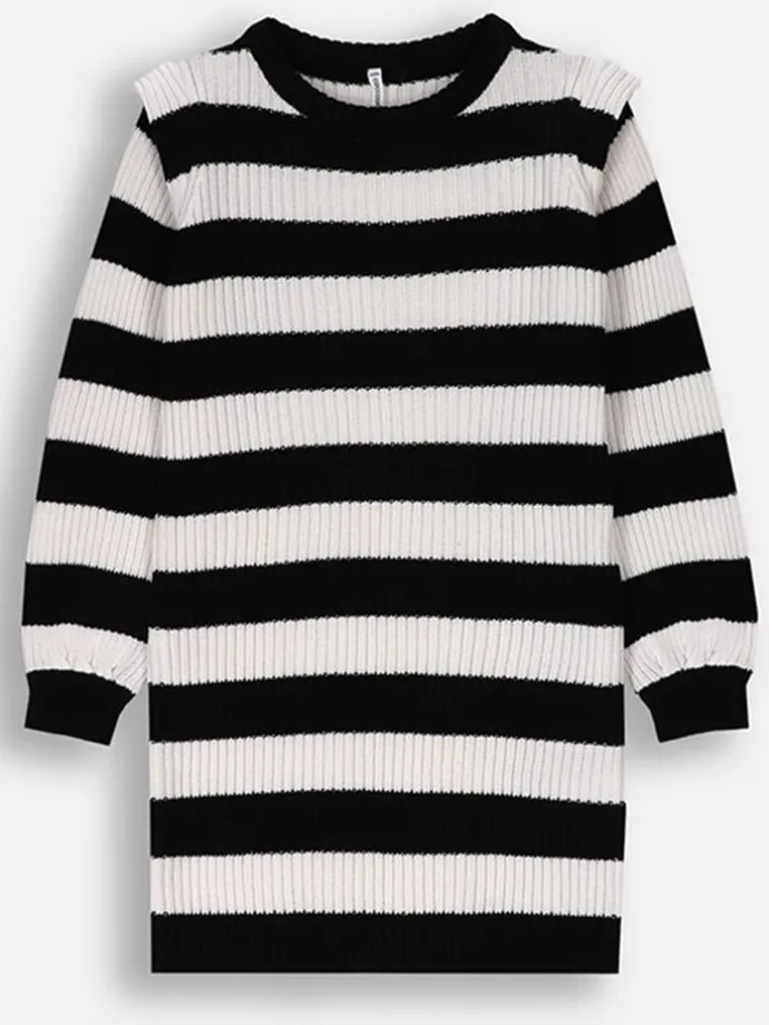 Strickkleid in Schwarz/ Weiß