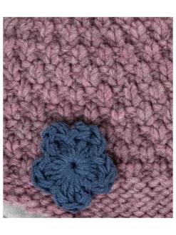 Strickmütze in Altrosa/ Lila