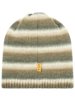 Strickmütze in Braun/ Creme