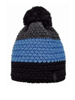 Strickmütze in Grau/ Blau