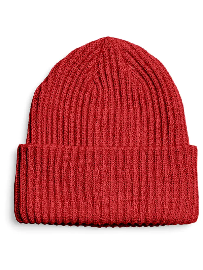 Strickmütze in Rot