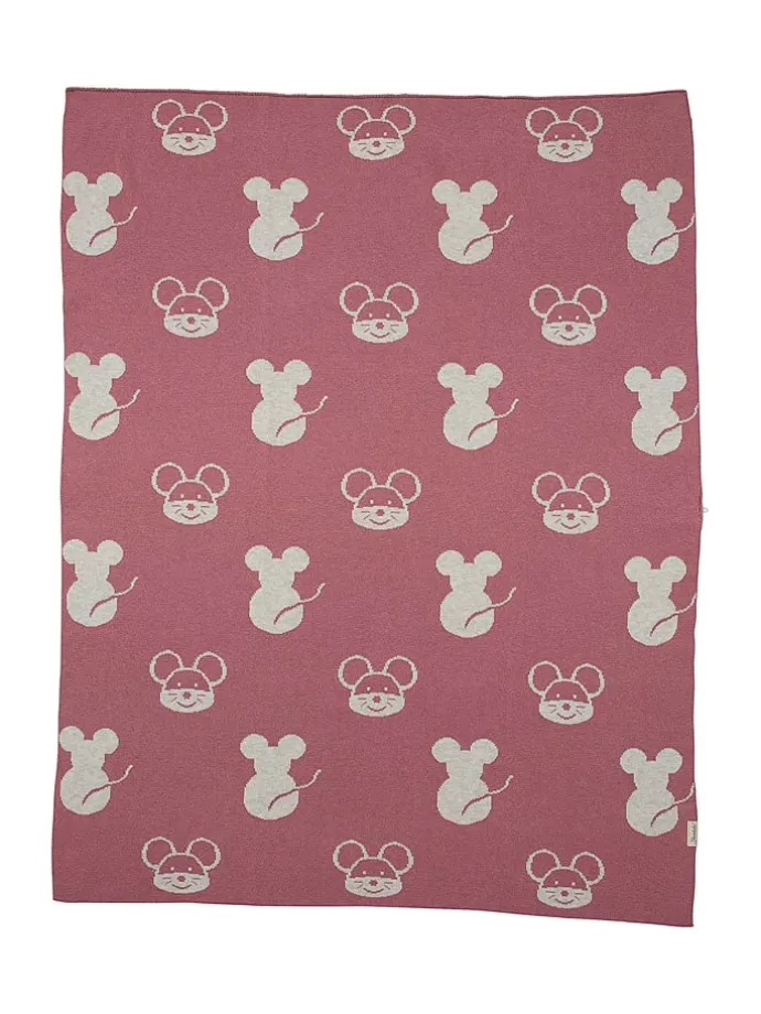 Strick-Schmusedecke "Mabel" in Rosa - (L)100 x (B)80 cm
