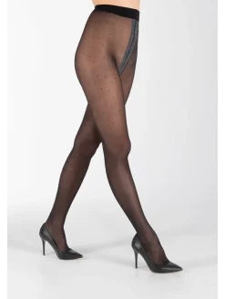 Strumpfhose in Schwarz/ Silber - 40 DEN