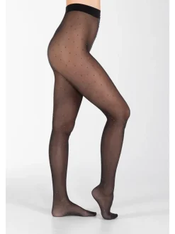 Strumpfhose in Schwarz/ Silber - 40 DEN