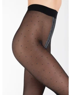 Strumpfhose in Schwarz/ Silber - 40 DEN
