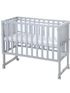 Stuben- & Beistellbett 3in1 grau roba Style inkl. Matratze, Nestchen & Barriere