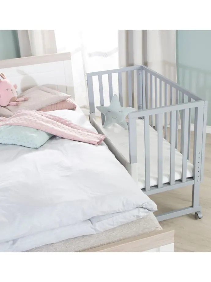 Stuben- & Beistellbett safe asleep® 3in1 taupe/grau höhenverstellbar