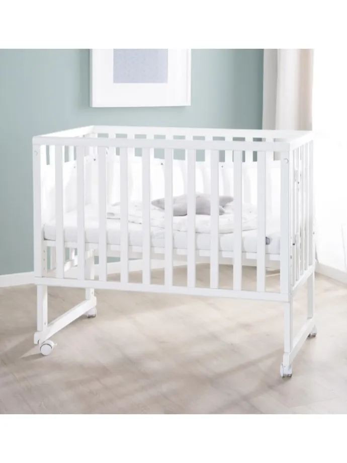 Stuben- & Beistellbett safe asleep® 3in1 weiß höhenverstellbar mit Mesh