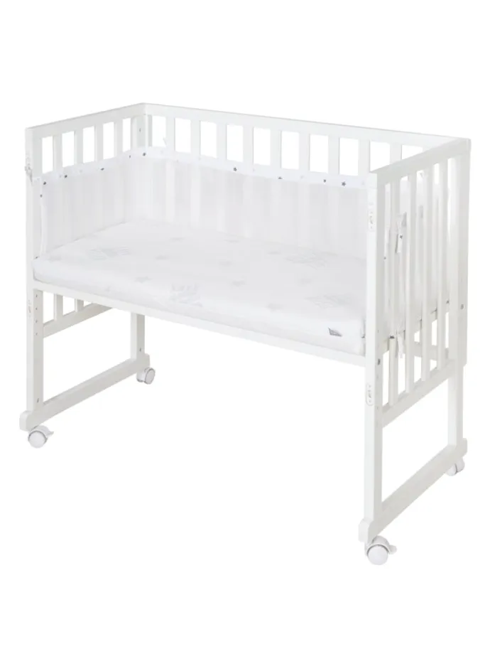 Stuben- & Beistellbett safe asleep® 3in1 weiß höhenverstellbar mit Mesh