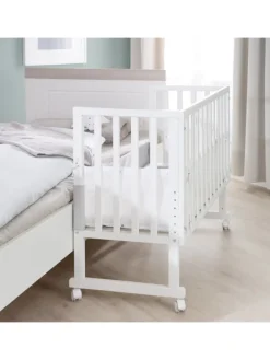 Stuben- & Beistellbett safe asleep® 3in1 weiß höhenverstellbar mit Mesh