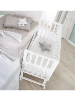 Stuben- & Beistellbett safe asleep® 3in1 weiß höhenverstellbar mit Mesh