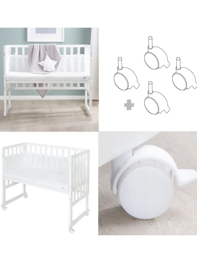 Stuben- & Beistellbett safe asleep® 3in1 weiß höhenverstellbar mit Mesh