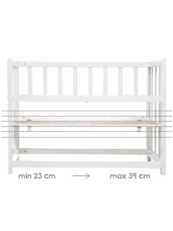 Stubenbett 3 in 1, Beistellbett ‚Sternenzauber grau, Babybett, Kinderbank, taupe