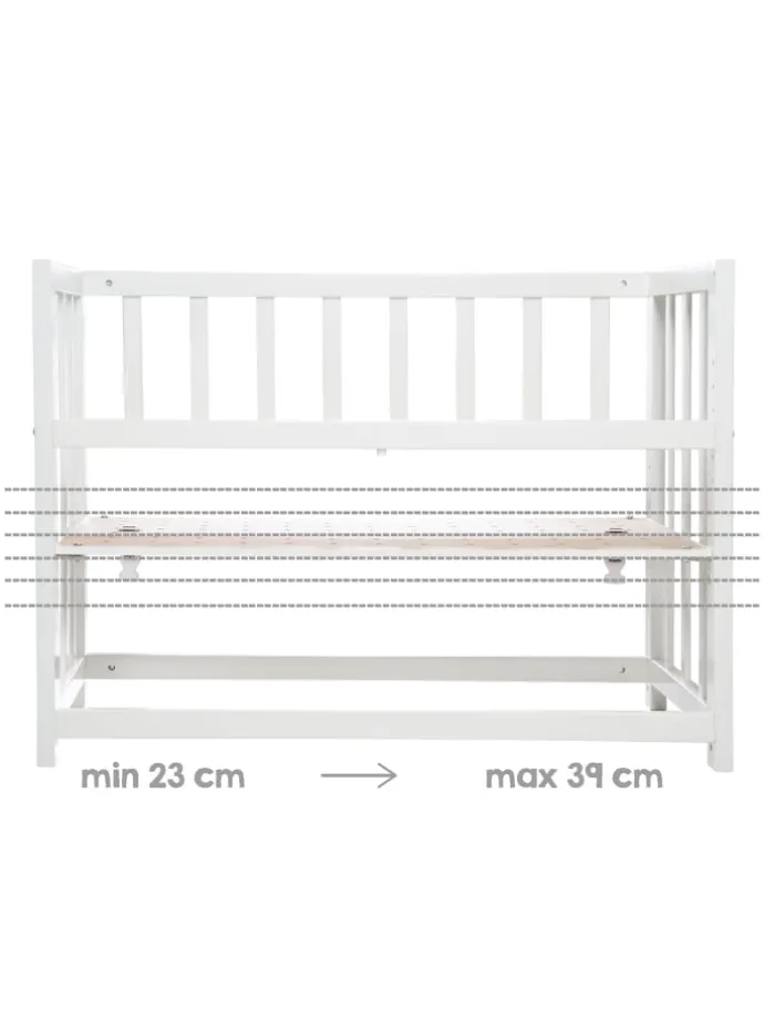 Stubenbett 3 in 1, Beistellbett ‚Sternenzauber grau, Babybett, Kinderbank, taupe